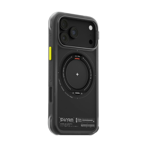 Dėklas Skinarma Atlas MagSafe + besisukantis stovas, skirtas iPhone 18 Pro Max / 17 Pro Max, juodas aprašymas - Prekės nuotrauka