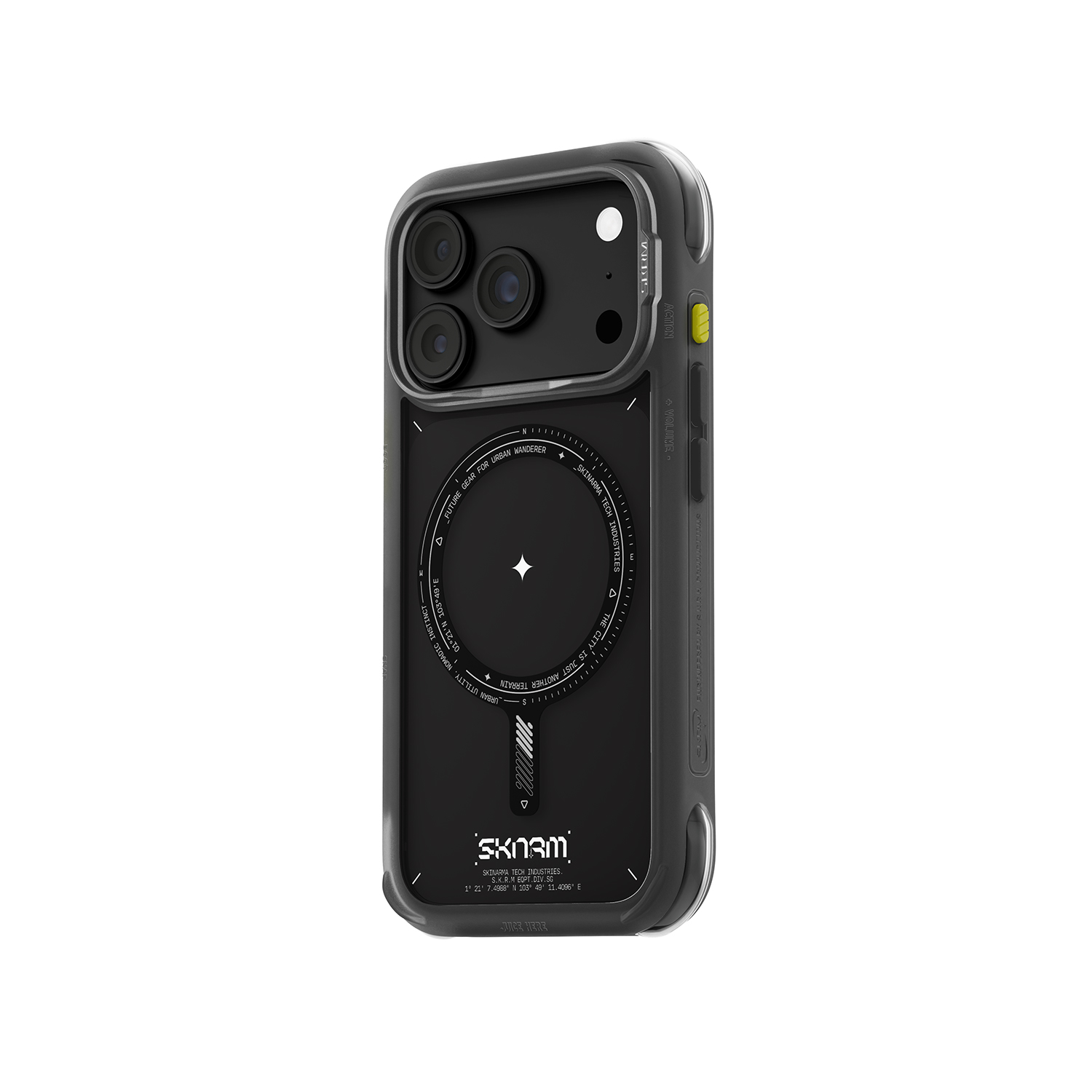 Dėklas Skinarma Avion MagSafe, skirtas iPhone 18 Pro / 17 Pro, juodas aprašymas - Prekės nuotrauka