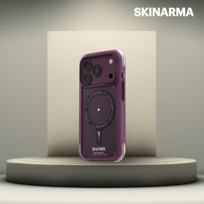 Dėklas Skinarma Avion MagSafe, skirtas iPhone 18 Pro / 17 Pro, bordo spalvos aprašymas - Prekės nuotrauka