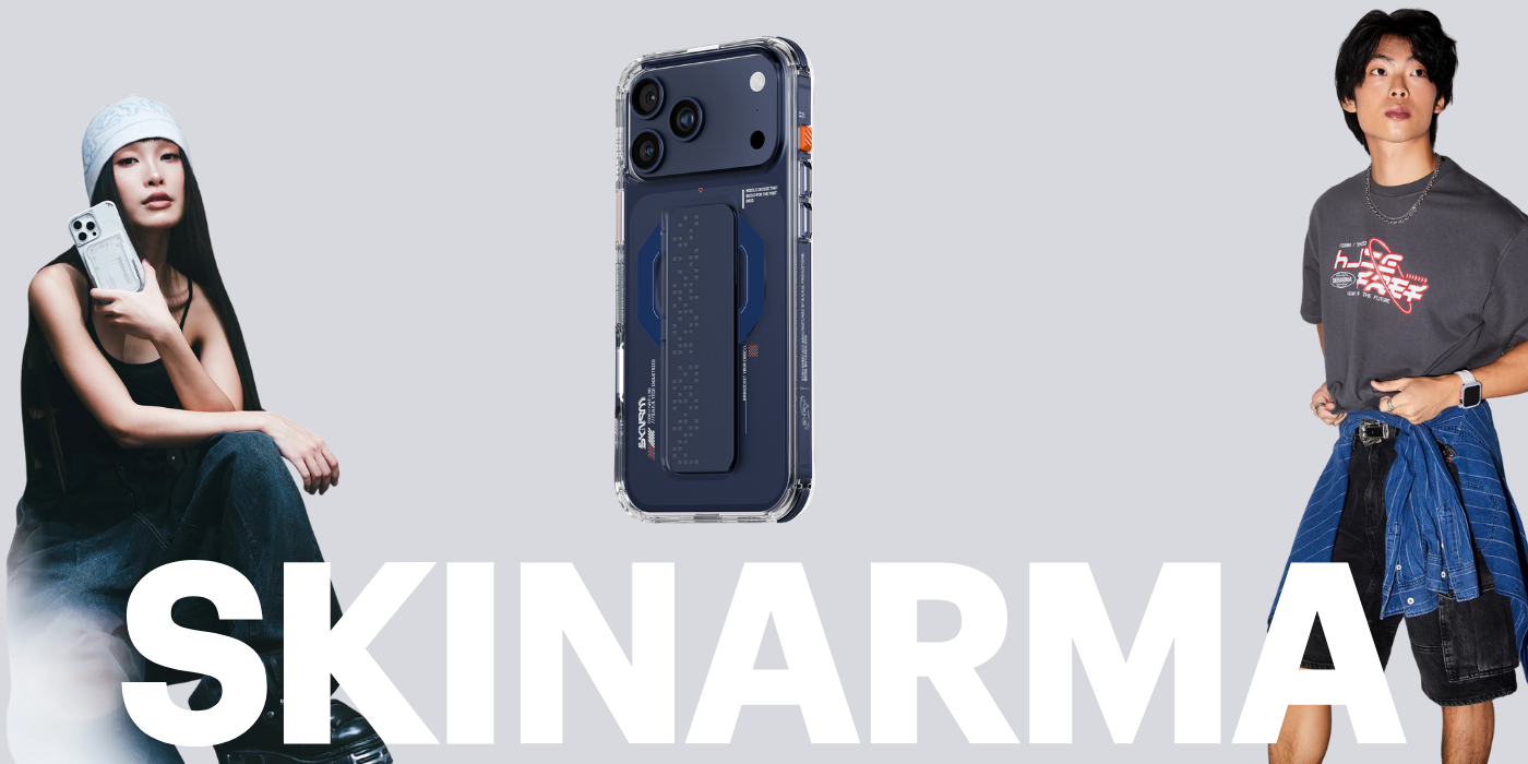Dėklas Skinarma Haxa iPhone 17 Pro Max su magnetiniu įkrovimu ir laikikliu-stovu, mėlynas aprašymas - Prekės nuotrauka