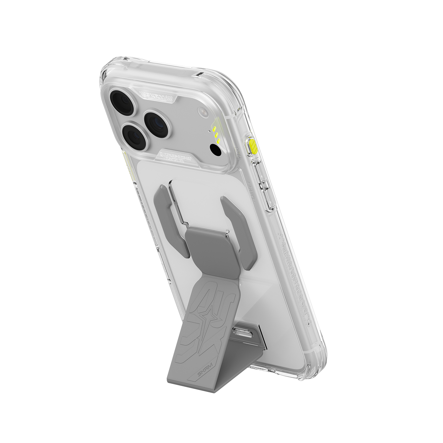 Dėklas Skinarma Helio CE Grip Stand, skirtas iPhone 18 Pro / 17 Pro, skaidrus aprašymas - Prekės nuotrauka