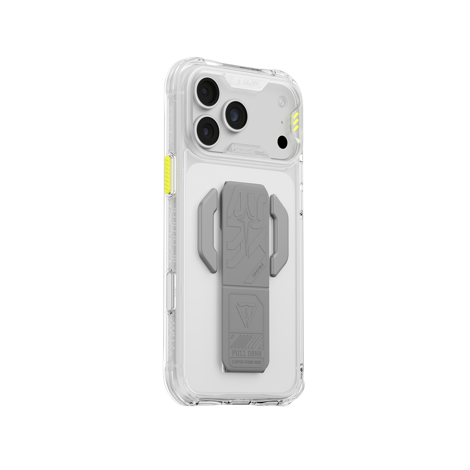 Dėklas Skinarma Helio CE Grip Stand, skirtas iPhone 18 Pro / 17 Pro, skaidrus aprašymas - Prekės nuotrauka