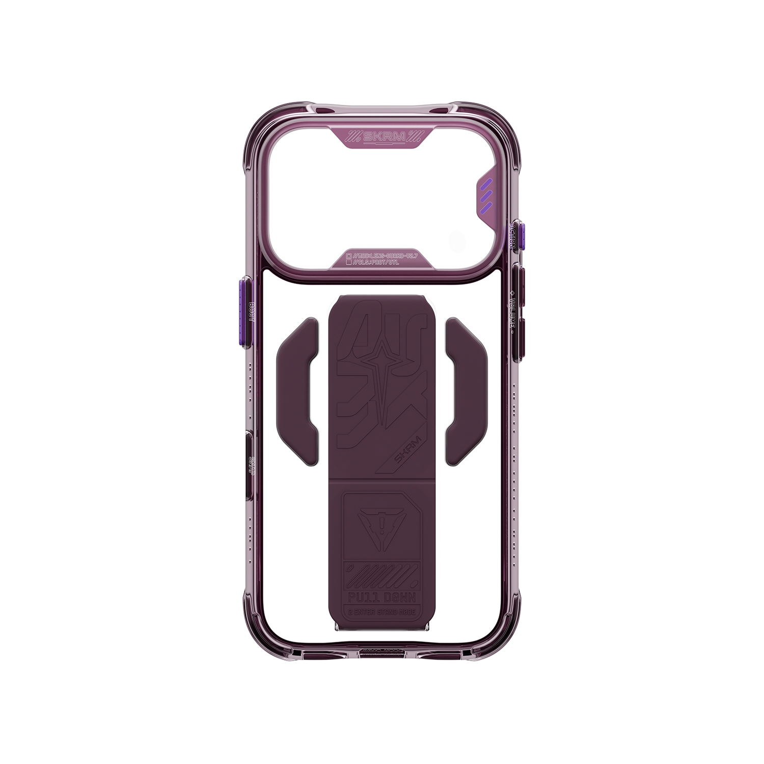 Dėklas Skinarma Helio CE Grip Stand, skirtas iPhone 18 Pro / 17 Pro, bordo spalvos aprašymas - Prekės nuotrauka