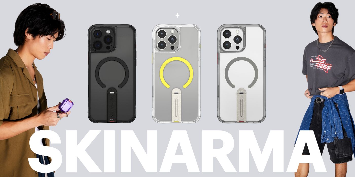 Dėklas Skinarma Helix iPhone 16 Pro Max su magnetiniu įkrovimu ir 360° besisukančiu stovu, titano spalvos aprašymas - Prekės nuotrauka