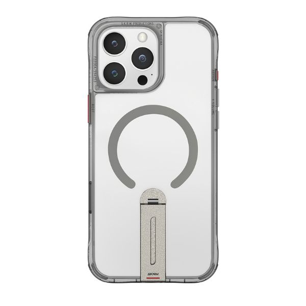 Dėklas Skinarma Helix iPhone 16 Pro Max su magnetiniu įkrovimu ir 360° besisukančiu stovu, titano spalvos aprašymas - Prekės nuotrauka
