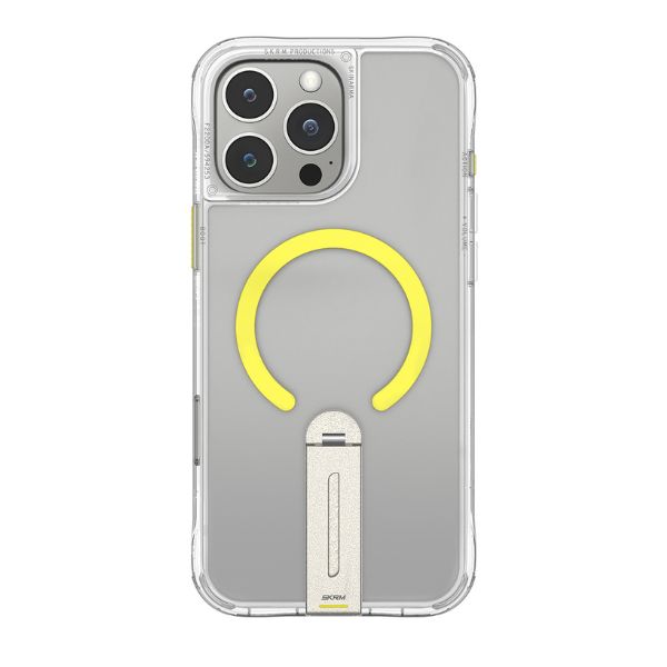 Dėklas Skinarma Helix iPhone 16 Pro su magnetiniu įkrovimu ir 360 laipsnių besisukančiu stovu, skaidrus aprašymas - Prekės nuotrauka