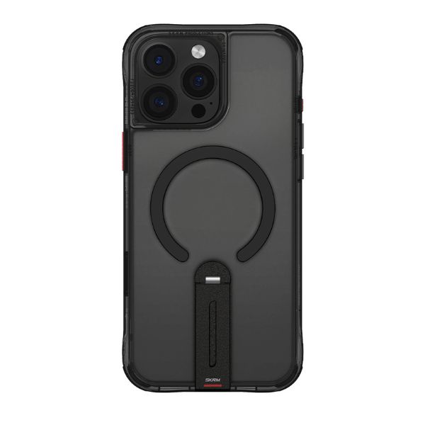 Dėklas Skinarma Helix iPhone 16 Pro su magnetiniu įkrovimu ir 360° besisukančiu stovu, juodos spalvos aprašymas - Prekės nuotrauka