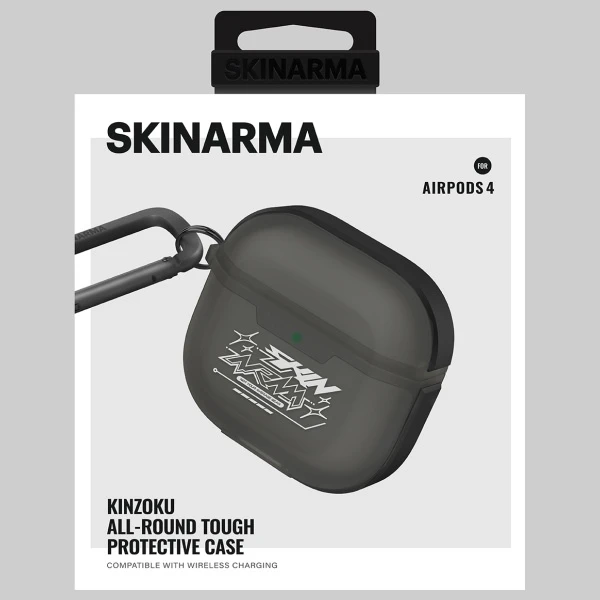 Dėklas Skinarma Kinzoku skirtas AirPods 4 juodos spalvos aprašymas - Prekės nuotrauka Dėklas Skinarma Kinzoku skirtas AirPods 4 juodos spalvos aprašymas - Prekės nuotrauka