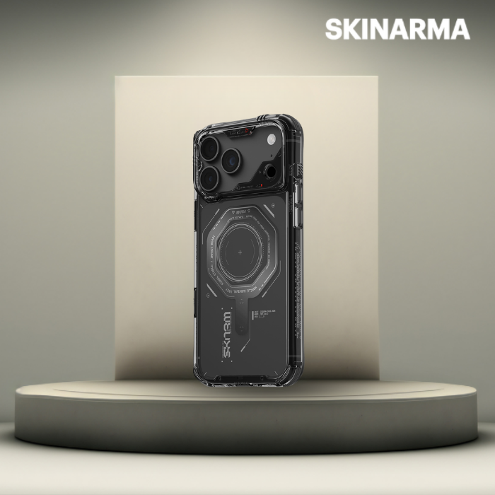 Dėklas Skinarma Magma MagSafe, skirtas iPhone 18 Pro Max / 17 Pro Max, grafito spalvos aprašymas - Prekės nuotrauka