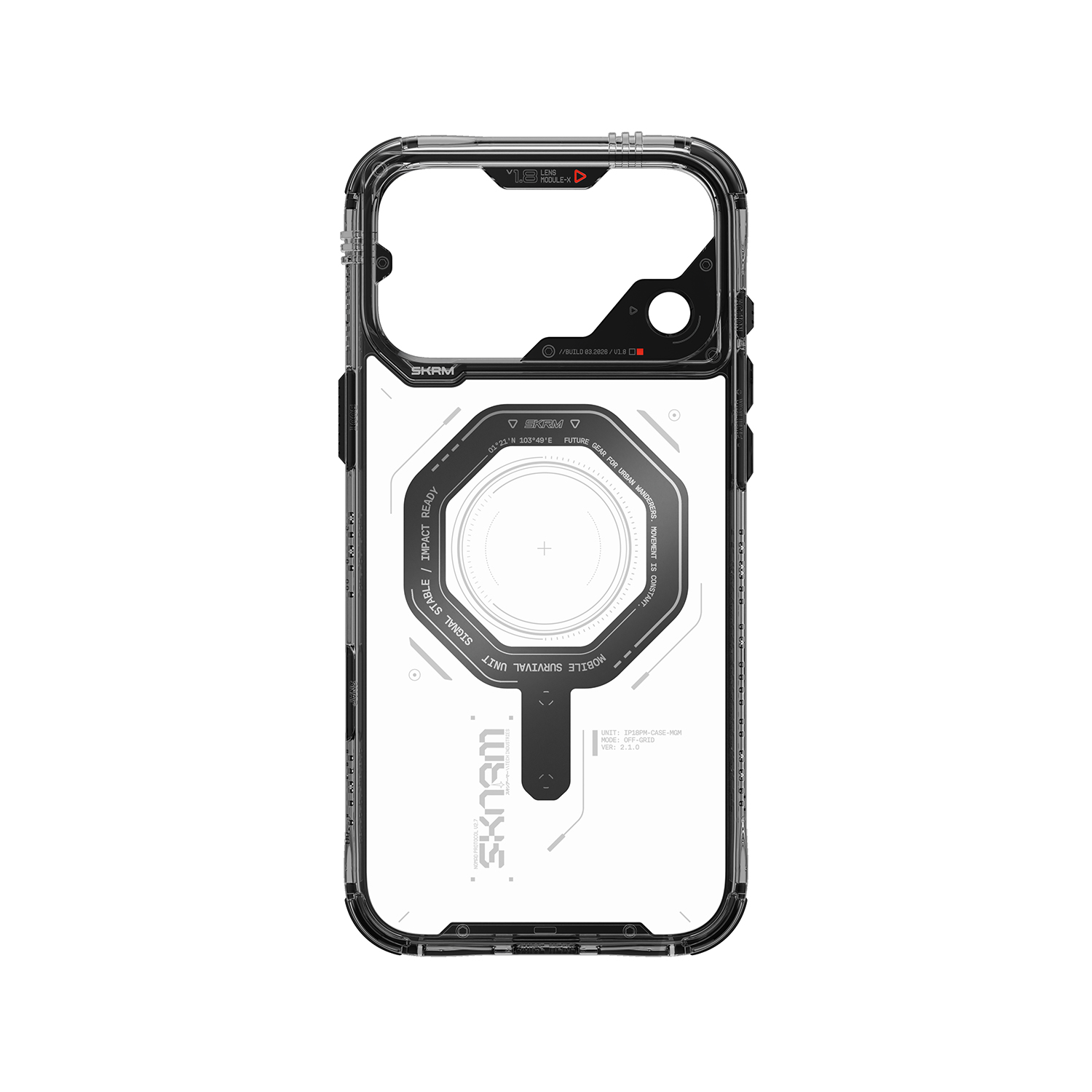 Dėklas Skinarma Magma MagSafe, skirtas iPhone 18 Pro Max / 17 Pro Max, grafito spalvos aprašymas - Prekės nuotrauka