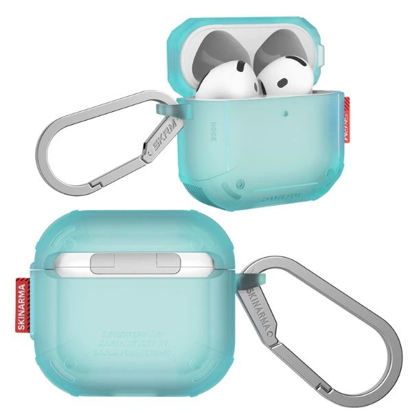 Dėklas Skinarma Mecha CE skirtas AirPods 4 turquoise aprašymas - Prekės nuotrauka