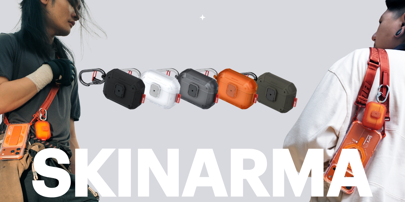 Dėklas Skinarma Mecha LE skirtas AirPods Pro 3 juodos spalvos aprašymas - Prekės nuotrauka