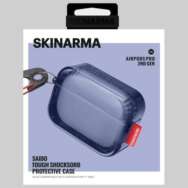 Dėklas Skinarma Saido skirtas AirPods Pro 2 dark mėlynas aprašymas - Prekės nuotrauka