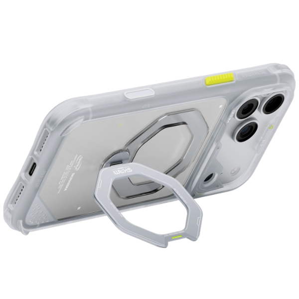 Dėklas Skinarma Saturn MagSafe + besisukantis stovas, skirtas iPhone 18 Pro / 17 Pro, matinis (frost) aprašymas - Prekės nuotrauka