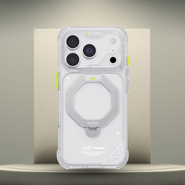 Dėklas Skinarma Saturn MagSafe + besisukantis stovas, skirtas iPhone 18 Pro / 17 Pro, matinis (frost) aprašymas - Prekės nuotrauka