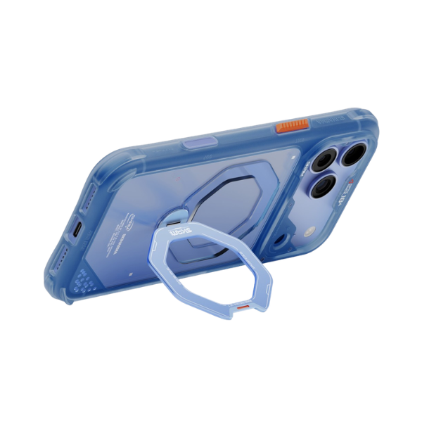 Dėklas Skinarma Saturn MagSafe + besisukantis stovas, skirtas iPhone 18 Pro Max / 17 Pro Max, mėlynas aprašymas - Prekės nuotrauka
