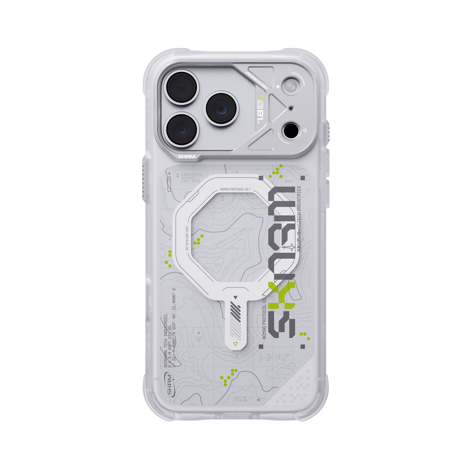 Dėklas Skinarma Sonar MagSafe, skirtas iPhone 18 Pro Max / 17 Pro Max, baltas aprašymas - Prekės nuotrauka