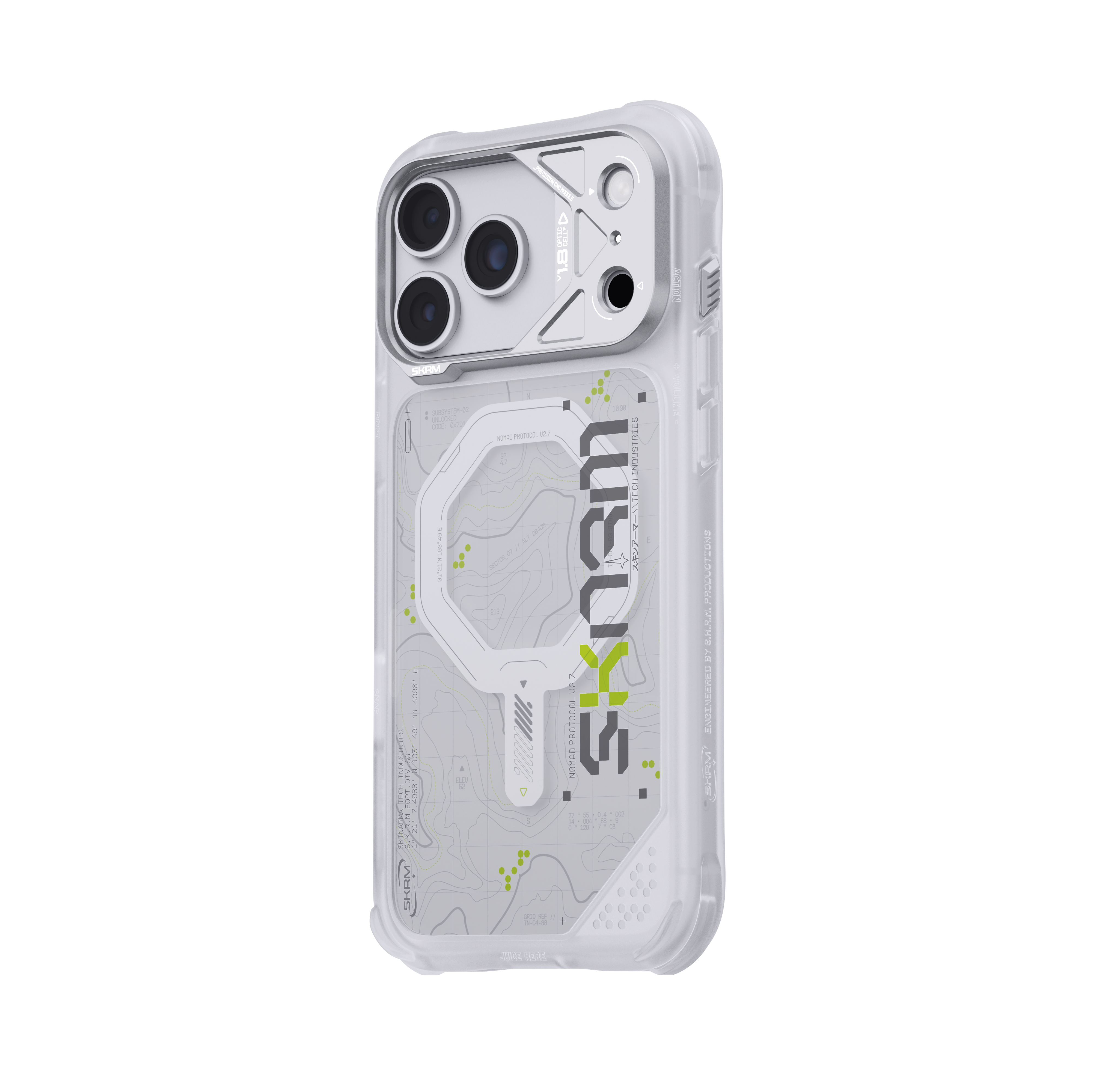 Dėklas Skinarma Sonar MagSafe, skirtas iPhone 18 Pro Max / 17 Pro Max, baltas aprašymas - Prekės nuotrauka