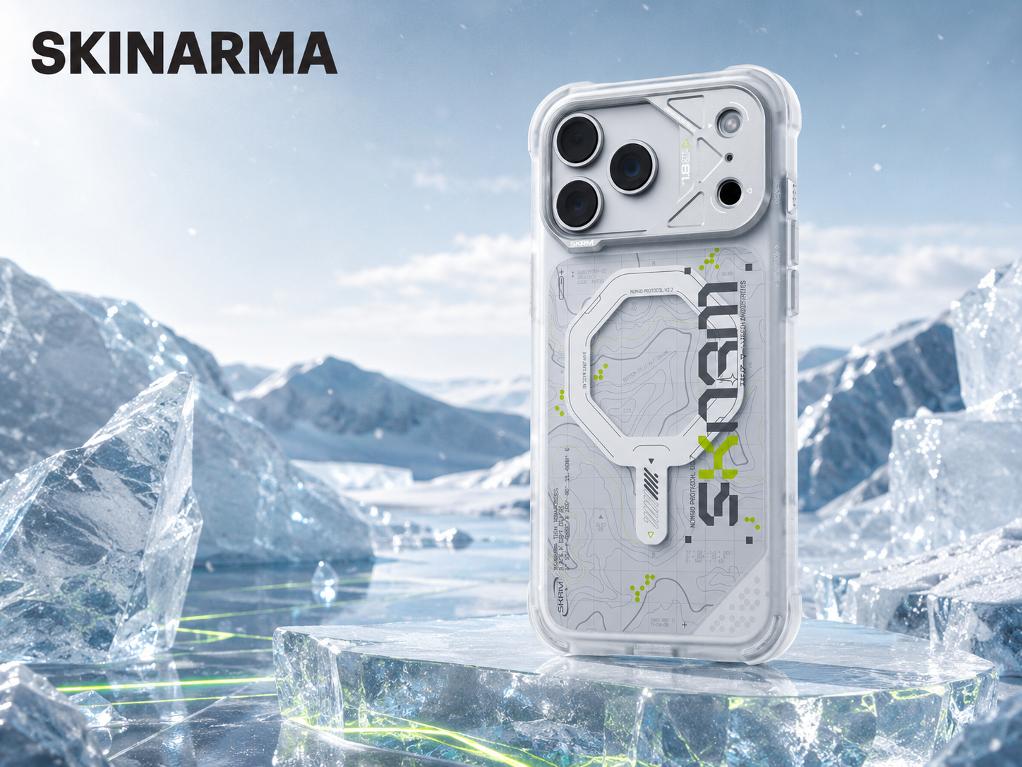 Dėklas Skinarma Sonar MagSafe, skirtas iPhone 18 Pro Max / 17 Pro Max, baltas aprašymas - Prekės nuotrauka