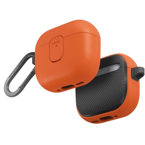 Dėklas UNIQ Clyde skirtas AirPods 4 Lock Dėklas oranžinės spalvos aprašymas - Prekės nuotrauka