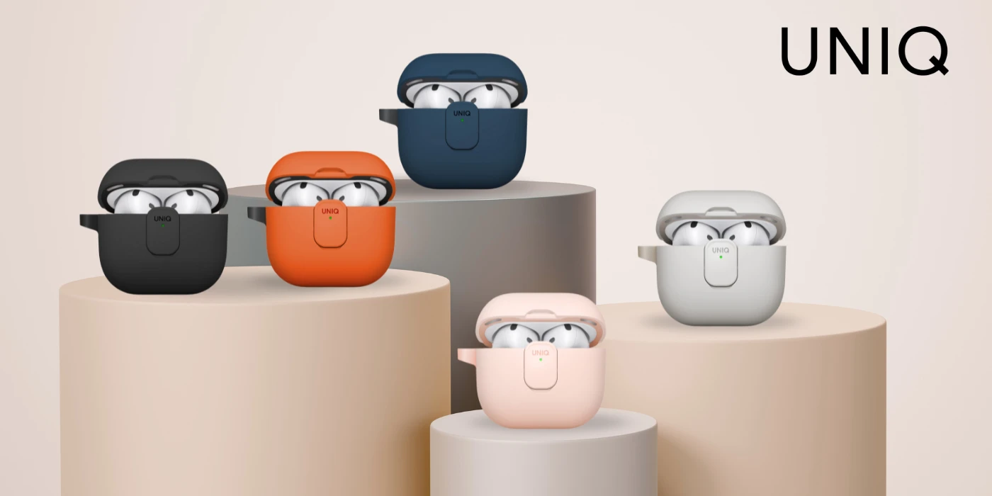 Dėklas UNIQ Clyde skirtas AirPods 4 Lock Dėklas oranžinės spalvos aprašymas - Prekės nuotrauka