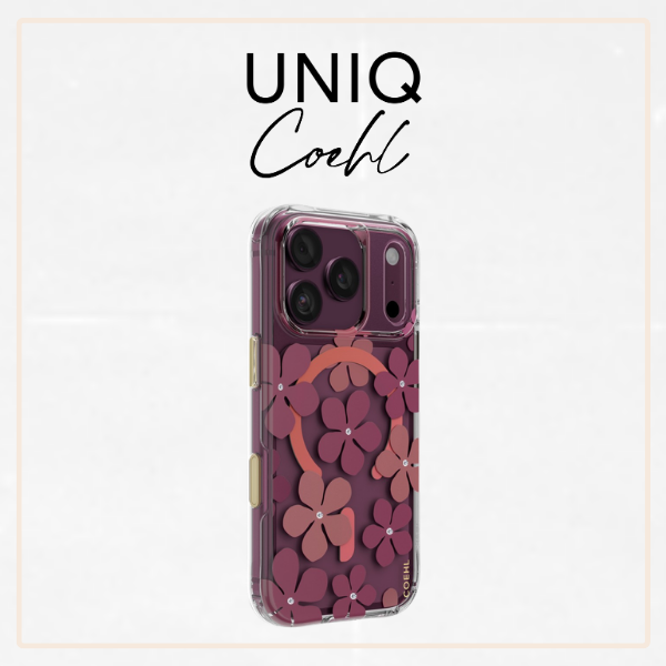 Dėklas UNIQ Coehl Mila, skirtas iPhone 18 Pro / 17 Pro, su magnetiniu įkrovimu, bordo spalvos aprašymas - Prekės nuotrauka