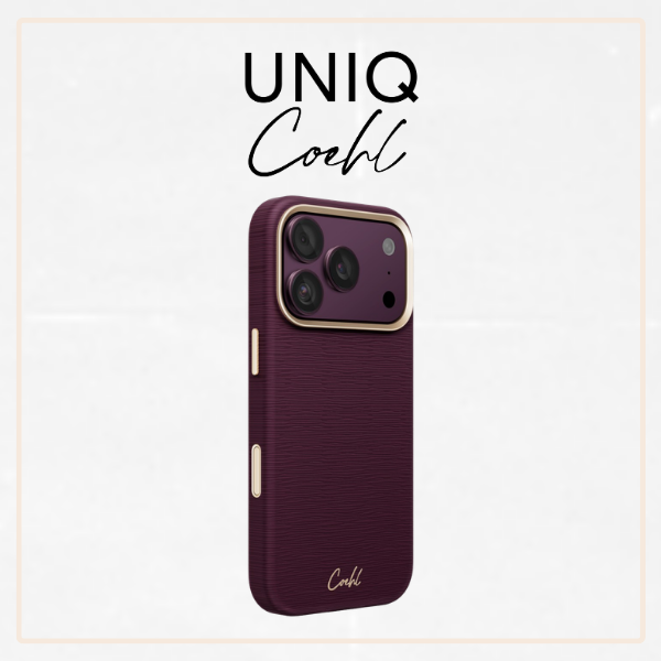 Dėklas UNIQ Coehl Mirelle, skirtas iPhone 18 Pro / 17 Pro, su magnetiniu įkrovimu, bordo spalvos aprašymas - Prekės nuotrauka