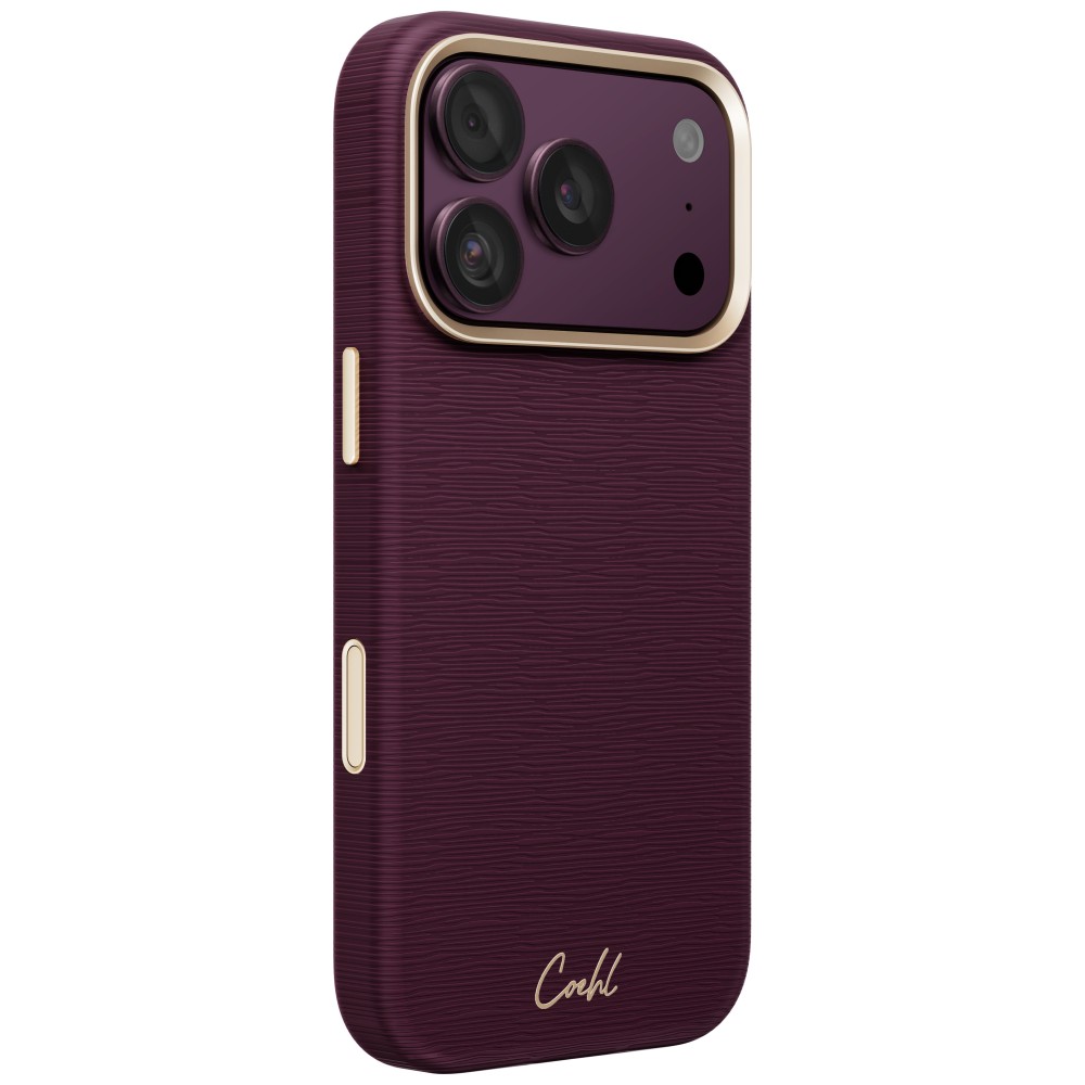 Dėklas UNIQ Coehl Mirelle, skirtas iPhone 18 Pro / 17 Pro, su magnetiniu įkrovimu, bordo spalvos aprašymas - Prekės nuotrauka