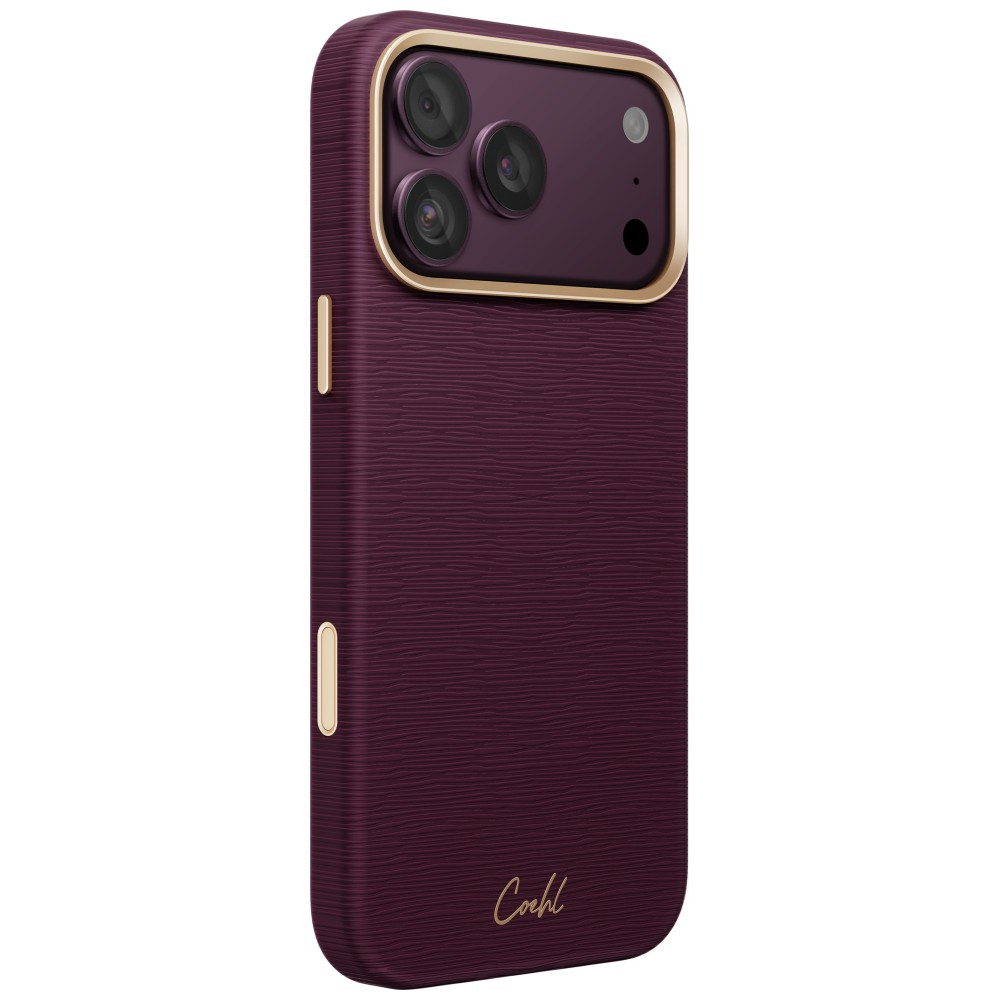 Dėklas UNIQ Coehl Mirelle, skirtas iPhone 18 Pro Max / 17 Pro Max, su magnetiniu įkrovimu, bordo spalvos aprašymas - Prekės nuotrauka