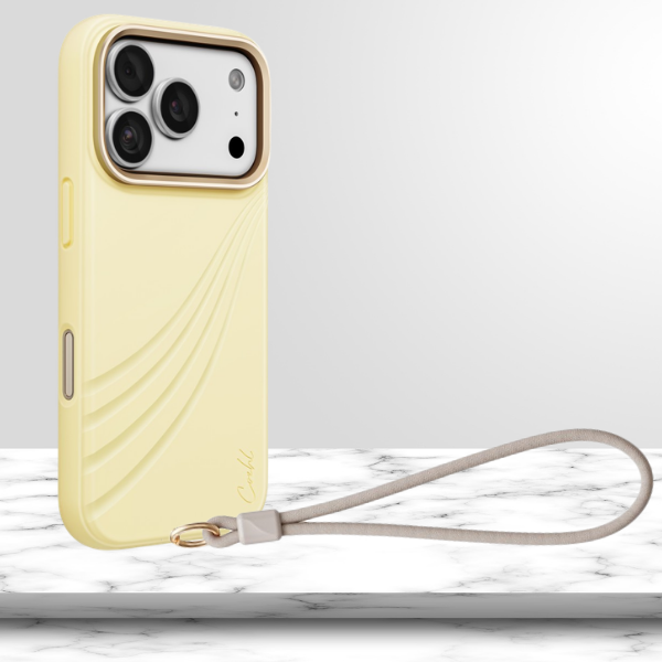 Dėklas UNIQ Coehl Serina, skirtas iPhone 18 Pro / 17 Pro, su magnetiniu įkrovimu, geltonas aprašymas - Prekės nuotrauka