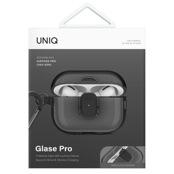 Dėklas UNIQ Glase Pro skirtas AirPods Pro 2 Lock Case pilkos spalvos aprašymas - Prekės nuotrauka Dėklas UNIQ Glase Pro skirtas AirPods Pro 2 Lock Case pilkos spalvos aprašymas - Prekės nuotrauka