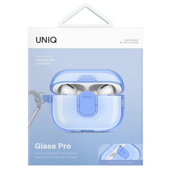 Dėklas UNIQ Glase Pro skirtas AirPods Pro 2 Lock Case mėlynos spalvos aprašymas - Prekės nuotrauka Dėklas UNIQ Glase Pro skirtas AirPods Pro 2 Lock Case mėlynos spalvos aprašymas - Prekės nuotrauka