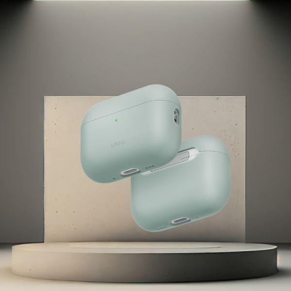 Dėklas UNIQ Lino, skirtas AirPods Pro 3 gen, silikoninis, žalios spalvos aprašymas - Prekės nuotrauka
