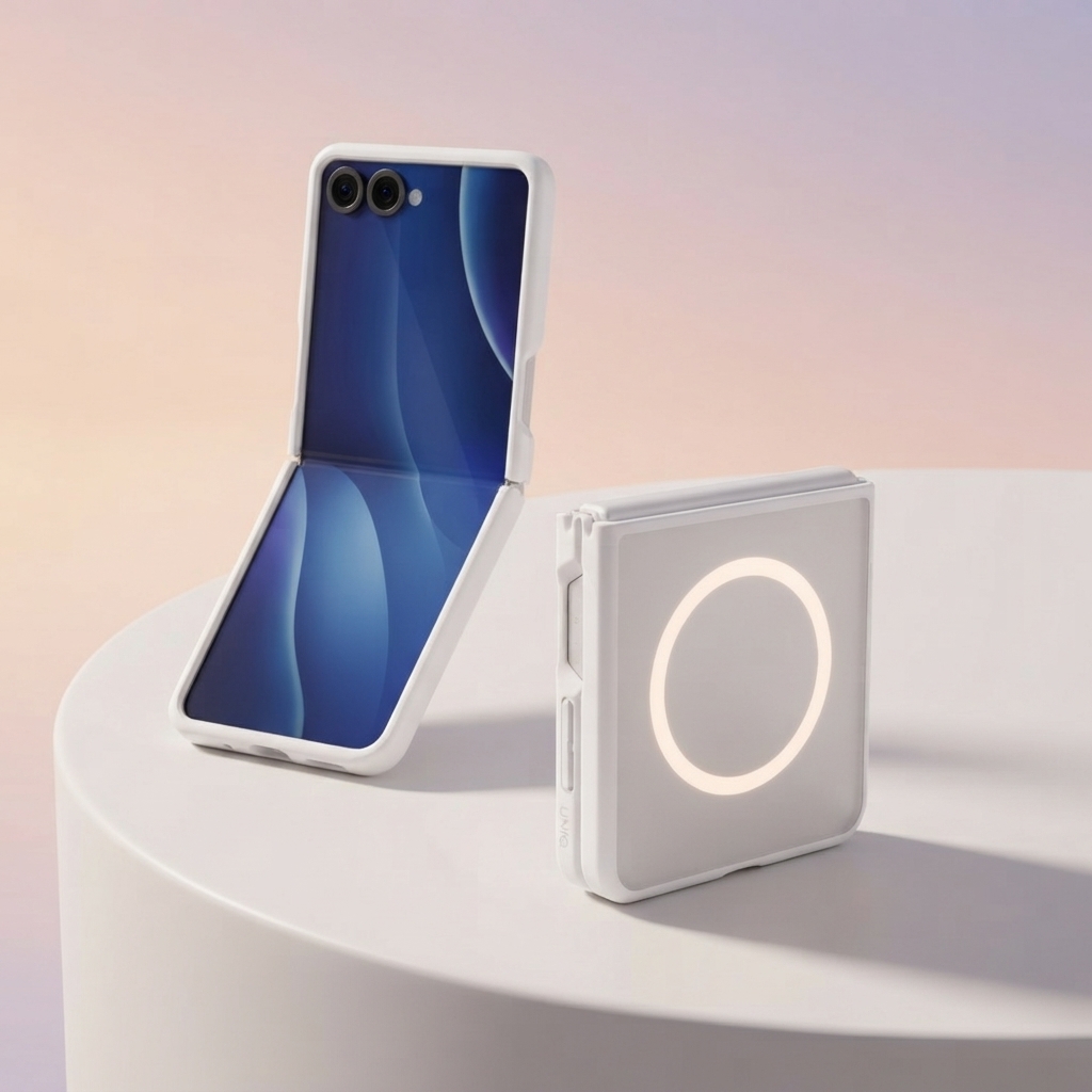 Dėklas UNIQ Veren AF for Samsung Galaxy Flip8 Magclick Charging baltas aprašymas - Prekės nuotrauka