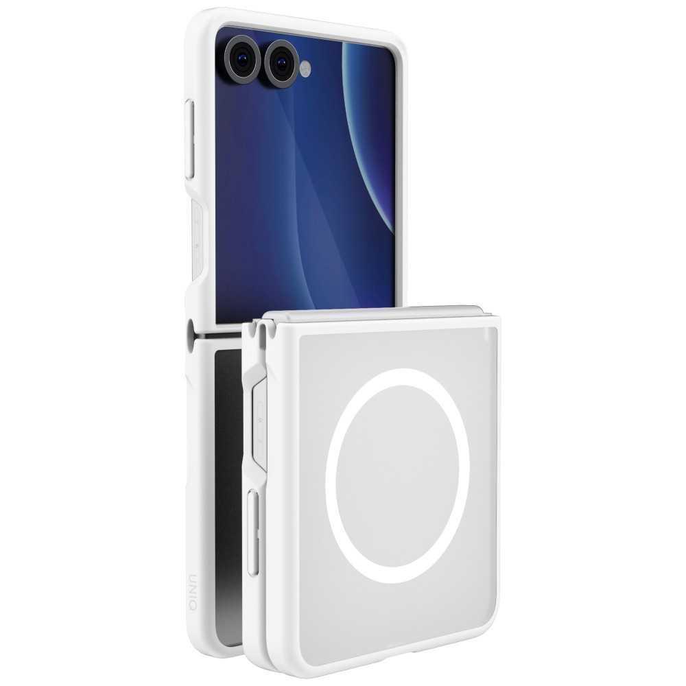 Dėklas UNIQ Veren AF for Samsung Galaxy Flip8 Magclick Charging baltas aprašymas - Prekės nuotrauka