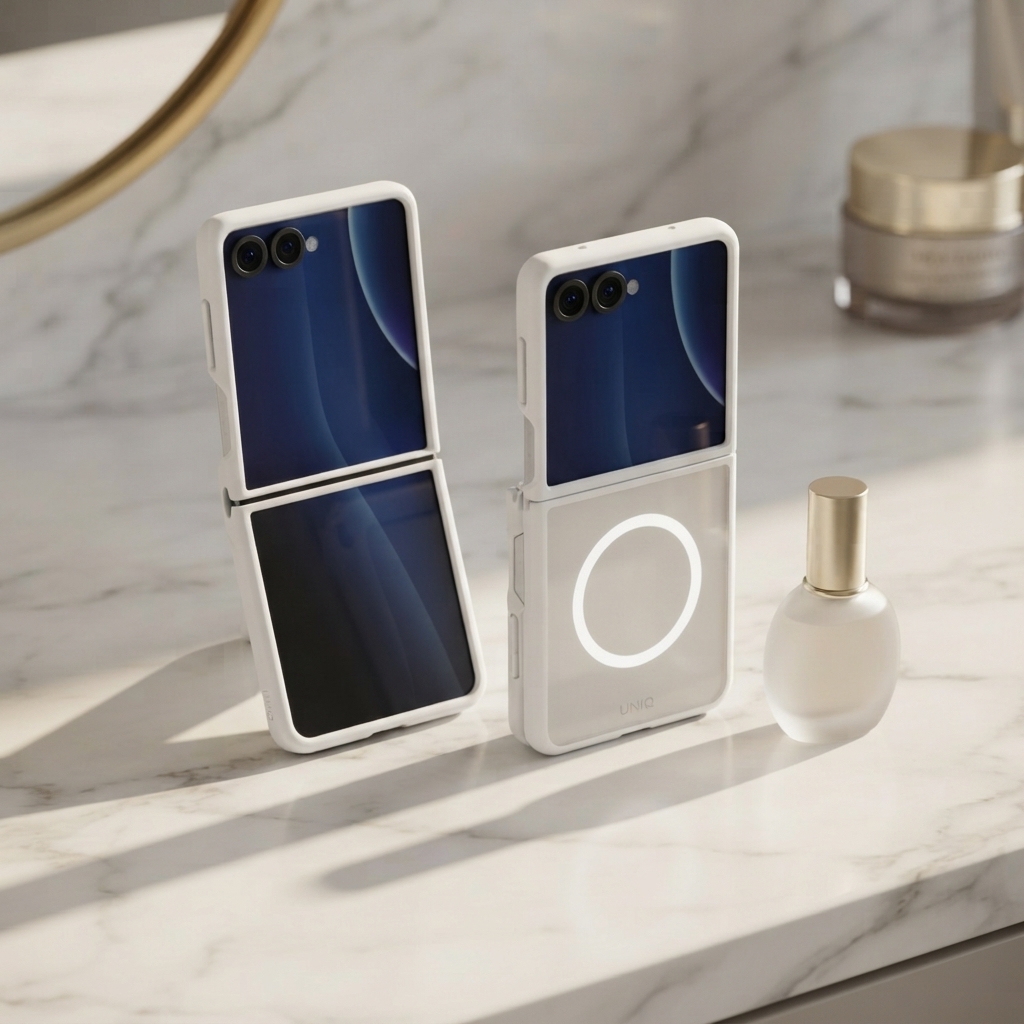 Dėklas UNIQ Veren AF for Samsung Galaxy Flip8 Magclick Charging baltas aprašymas - Prekės nuotrauka