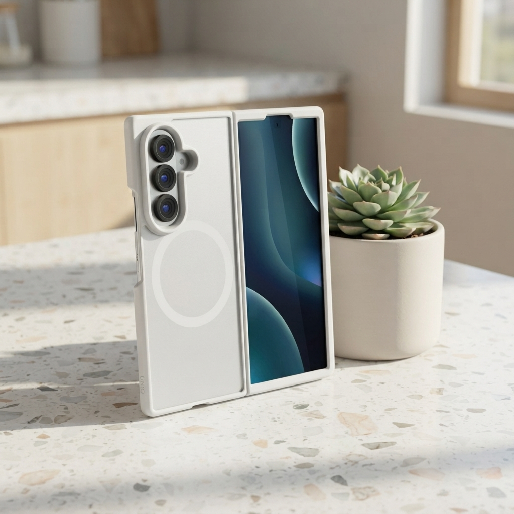 Dėklas UNIQ Veren AF for Samsung Galaxy Fold8 Ultra Magclick Charging baltas aprašymas - Prekės nuotrauka