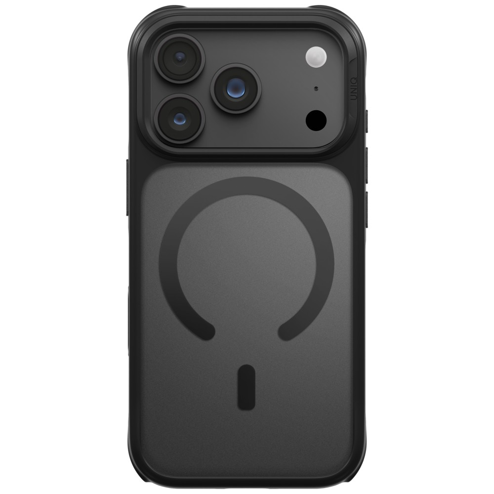 Dėklas UNIQ Veren, skirtas iPhone 18 Pro / 17 Pro, su Magclick įkrovimu, juodas aprašymas - Prekės nuotrauka