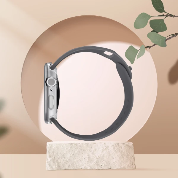 Dėklas UNIQ Voute skirtas Apple Watch Series 10 42mm apsauginis stiklas sidabro spalvos aprašymas - Prekės nuotrauka