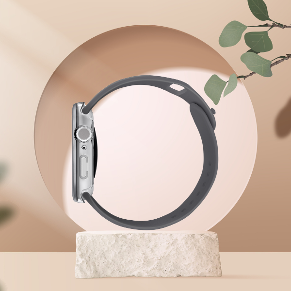 Dėklas UNIQ Voute, skirtas Watch Series 10 / 11 42mm, su grūdintu stiklu, sidabrinės spalvos aprašymas - Prekės nuotrauka