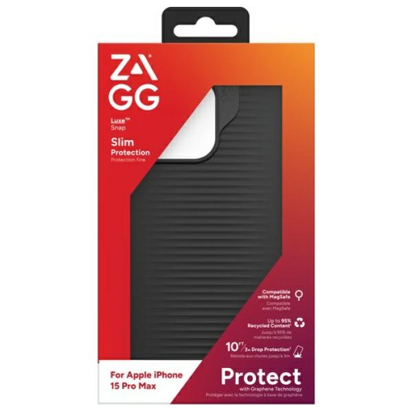 Dėklas ZAGG Luxe Snap skirtas Apple iPhone 15 Pro Max juodos spalvos aprašymas - Prekės nuotrauka