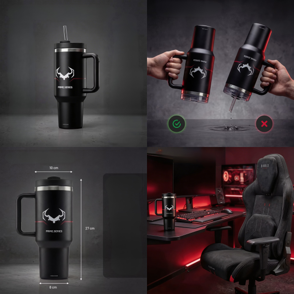 Diablo Chairs Diablo Bloody termoizoliacinis puodelis su rankena, juodos spalvos aprašymas - Prekės nuotrauka