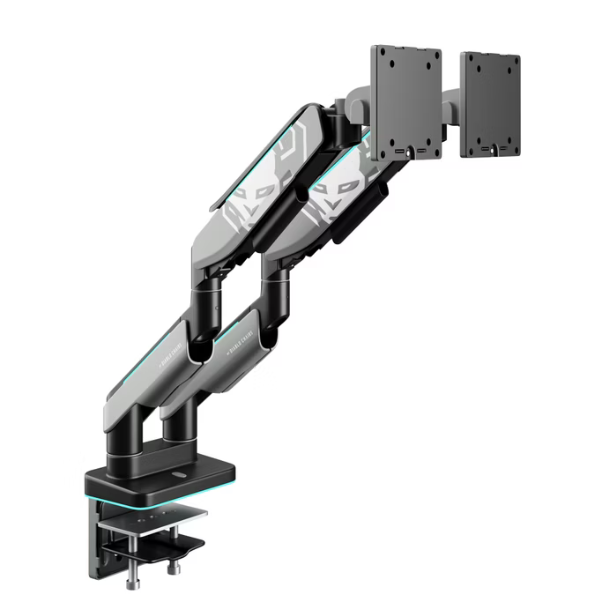 Diablo Chairs Diablo dvigubas monitoriaus laikiklis 49 colių ekranams | Pilka-juoda RGB X-Arm Dual aprašymas - Prekės nuotrauka