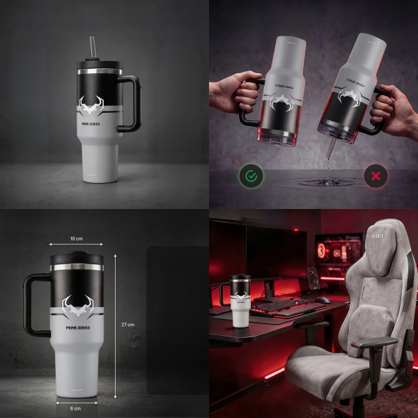 Diablo Chairs Diablo termo puodelis su rankena Nightwolf Moon pilkos spalvos aprašymas - Prekės nuotrauka