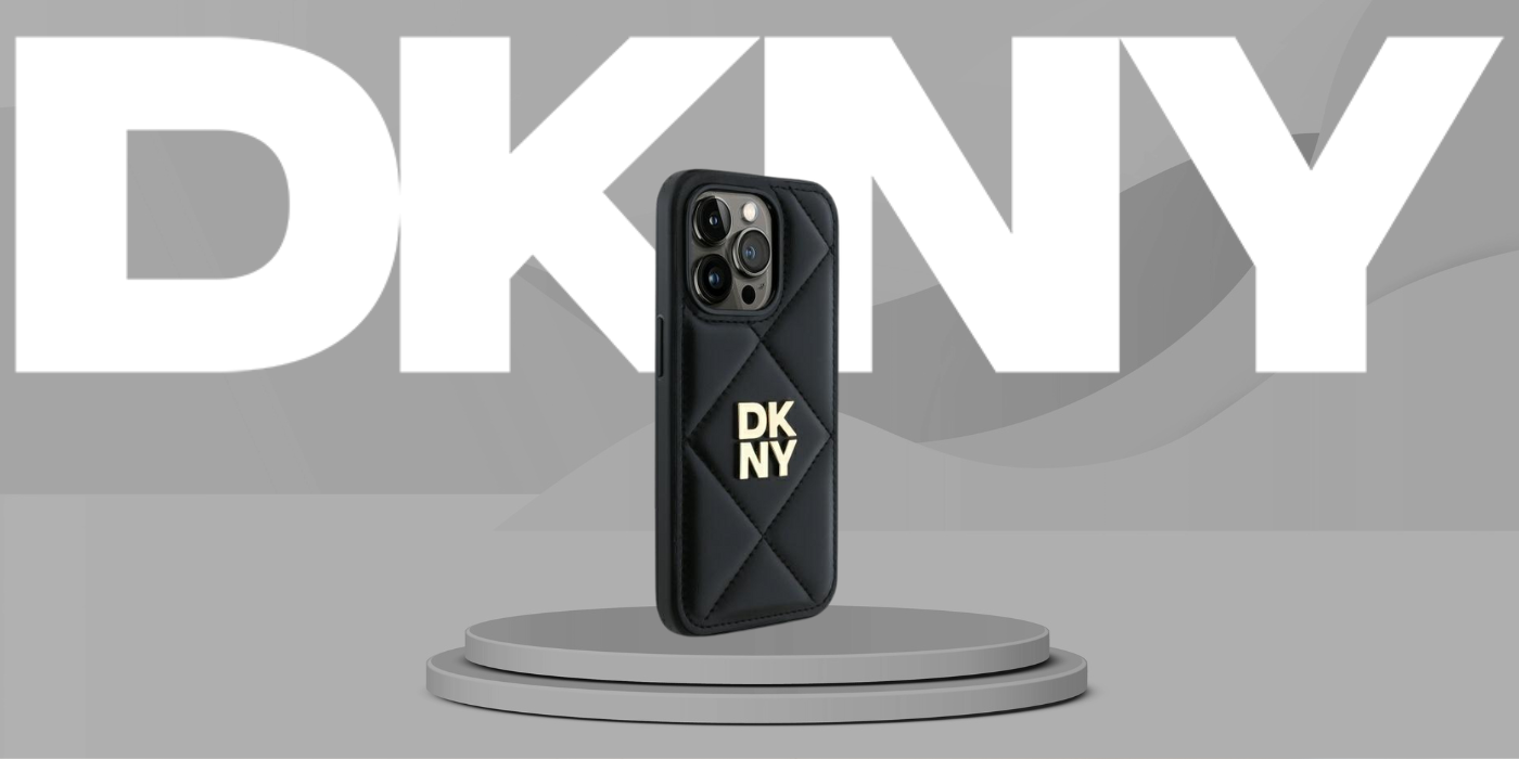 DKNY DKHCP14LPQDSLK iPhone 14 Pro 6.1″ juodos spalvos dygsniuotas dėklas su logotipu aprašymas - Prekės nuotrauka