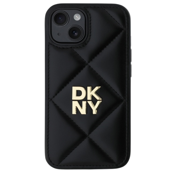 DKNY DKHCP14SPQDSLK iPhone 14 6.1″ juodos spalvos Quilted Stack Logo dėklas aprašymas - Prekės nuotrauka