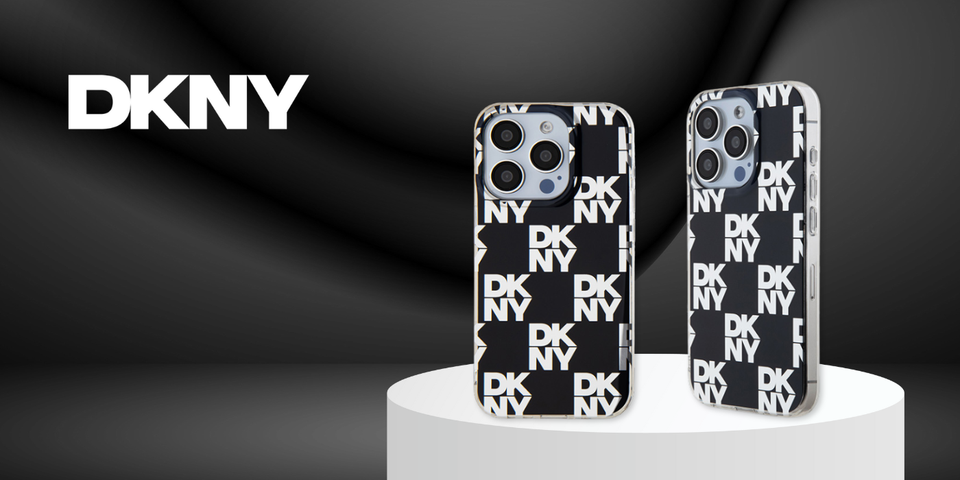 DKNY DKHCP15MHDLCEK iPhone 15 Plus / 14 Plus 6.7 colių juodos spalvos kietas dėklas IML Checkered Mono Pattern aprašymas - Prekės nuotrauka