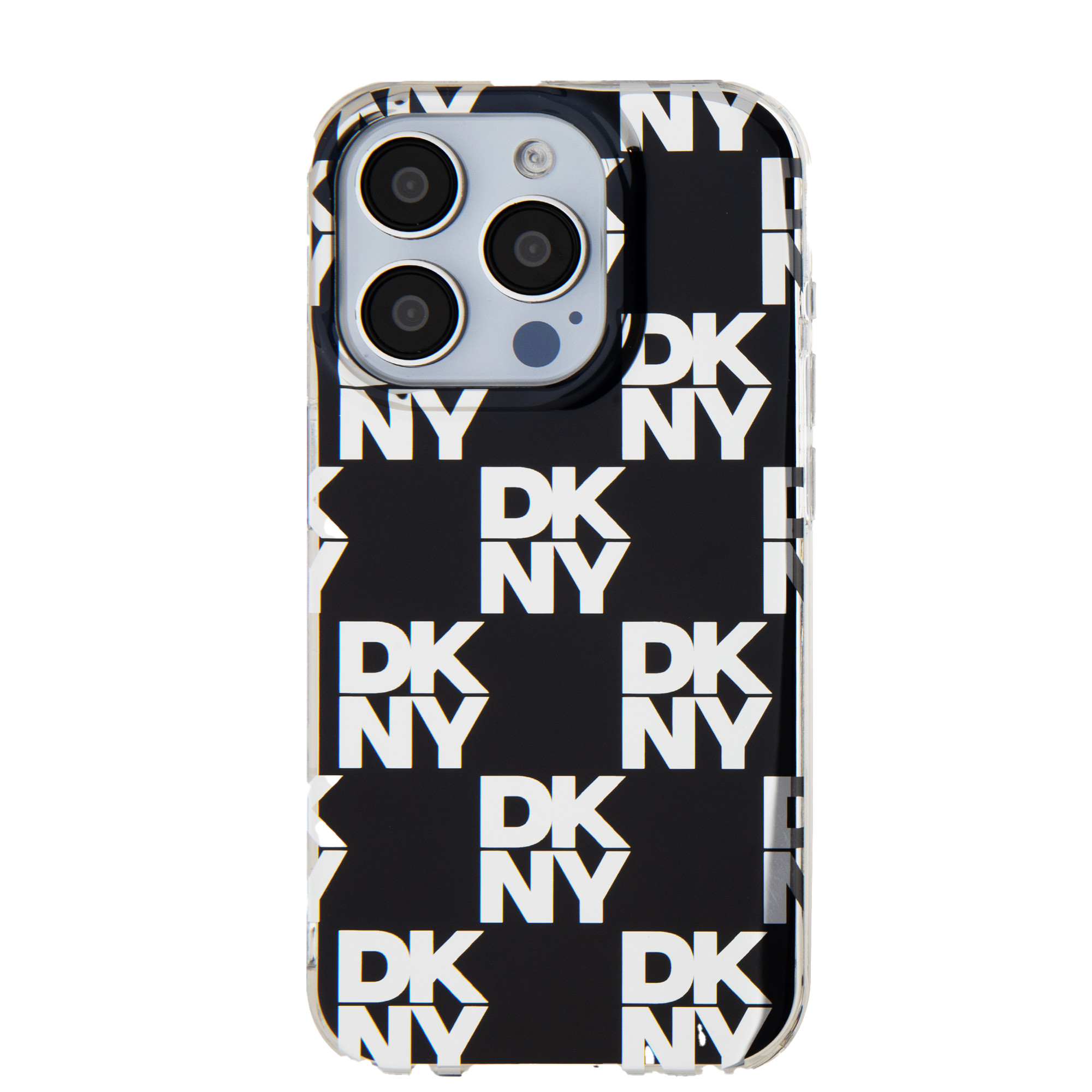 DKNY DKHCP15SHDLCEK iPhone 15 14 13 6.1 colio juodos spalvos kietas dėklas IML Checkered Mono Pattern aprašymas - Prekės nuotrauka
