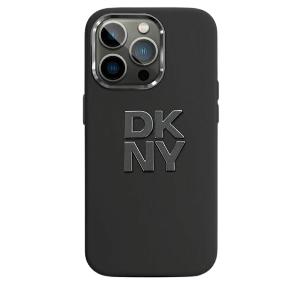 DKNY DKHCP15XSMCBSK Apple iPhone 15 Pro Max 6.7″ juodos spalvos kietas dėklas Liquid Silicone Metal Logo aprašymas - Prekės nuotrauka