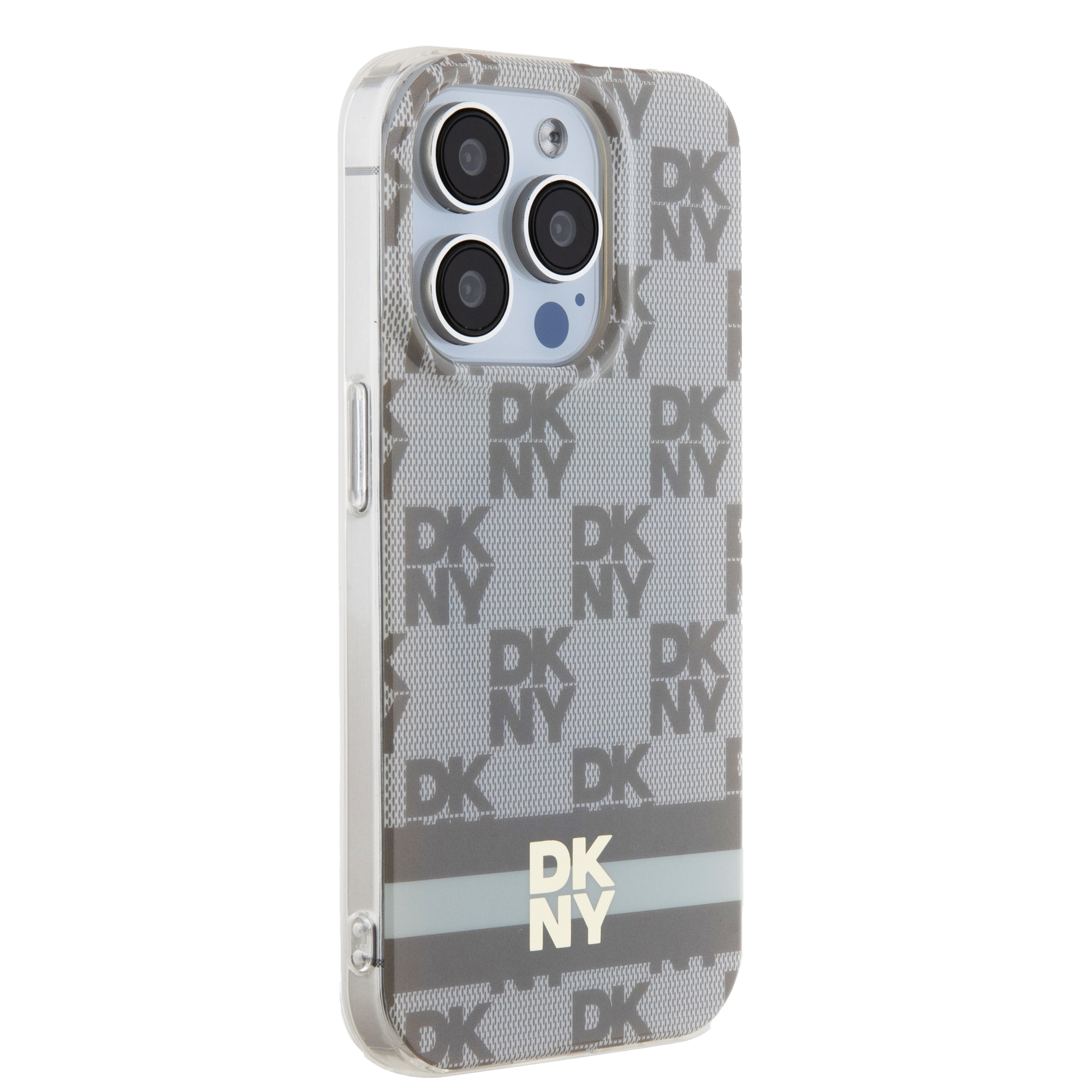 DKNY DKHMP15MHCPTSE iPhone 15 Plus / 14 Plus 6.7 colio smėlio spalvos kietas dėklas IML Checkered Mono Pattern & Pr aprašymas - Prekės nuotrauka